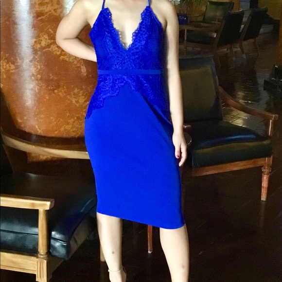 Royal Blue Cocktail Dress-On SALE-Last ONE - Picture 4 of 7